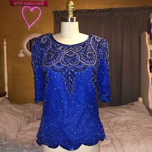 Vintage Beaded Sequin Top